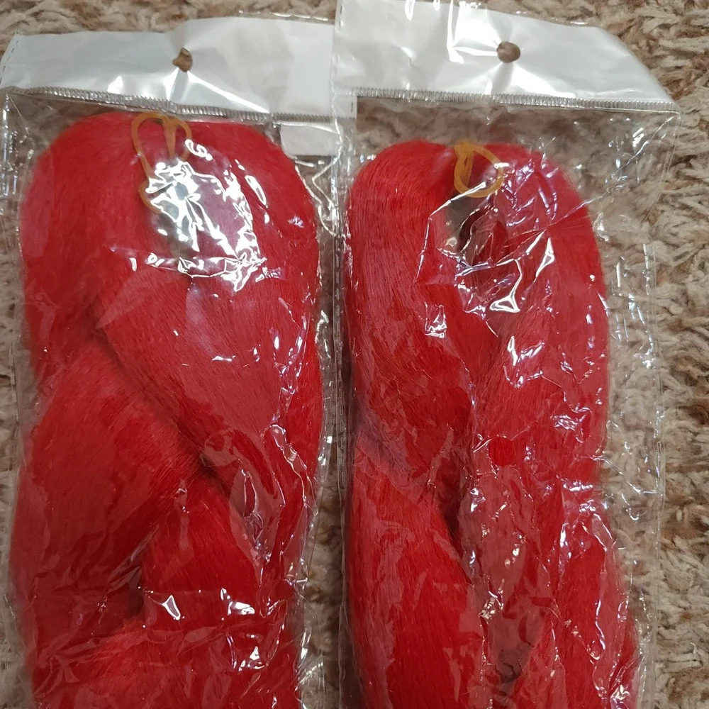 Unbranded Braiding Hair Women OS Red Jumbo Synthetic Extensions 2 Pack 22in